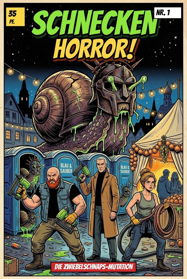 Comic-Cover „Schneckenhorror! Die Zwiebelschnaps-Mutation“